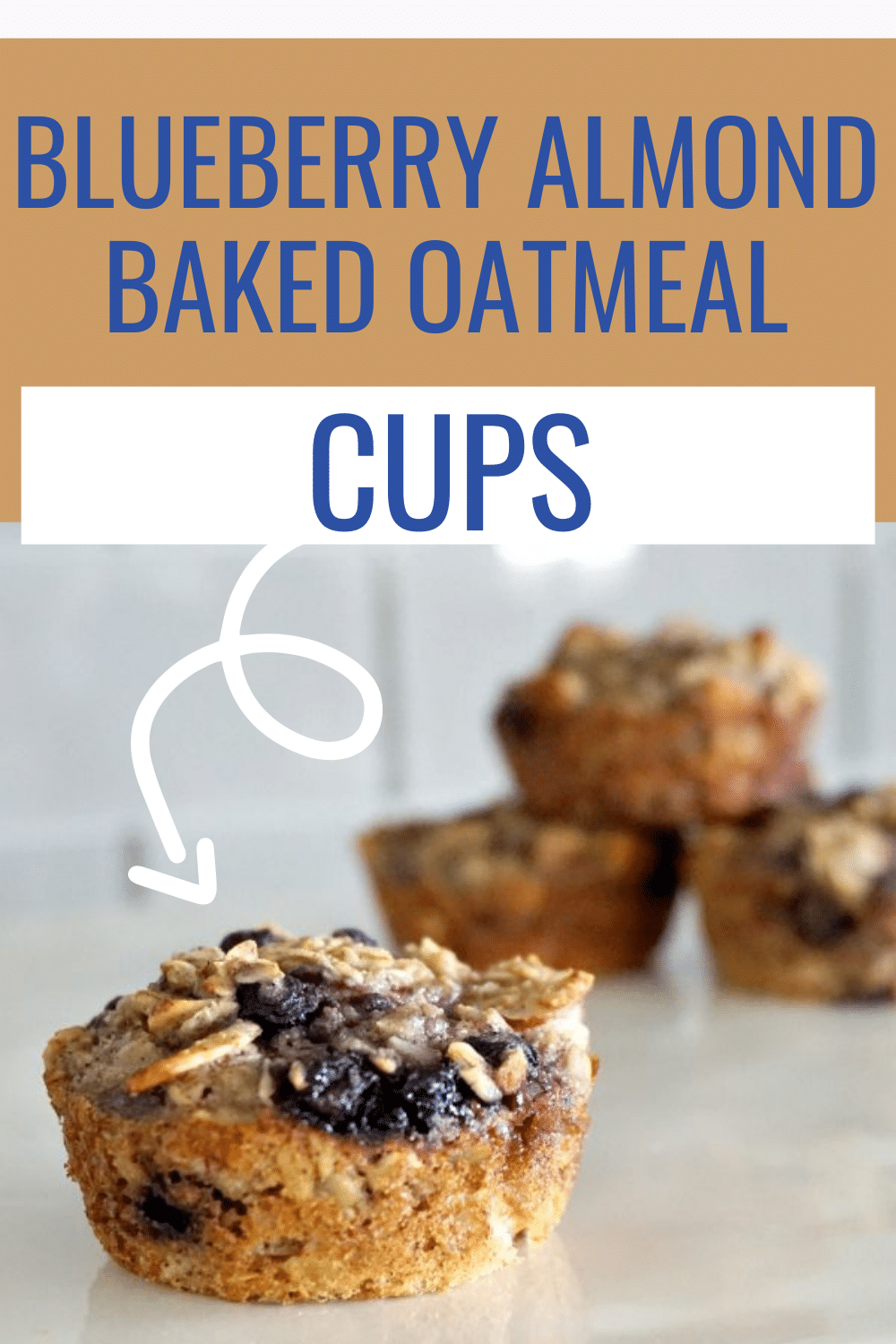 Blueberry Almond Baked Oatmeal Cups are easy to make and freeze well too. This is a great breakfast or snack idea full of fresh fruit and oats! #oatmeal #breakast #blueberry via @wondermomwannab
