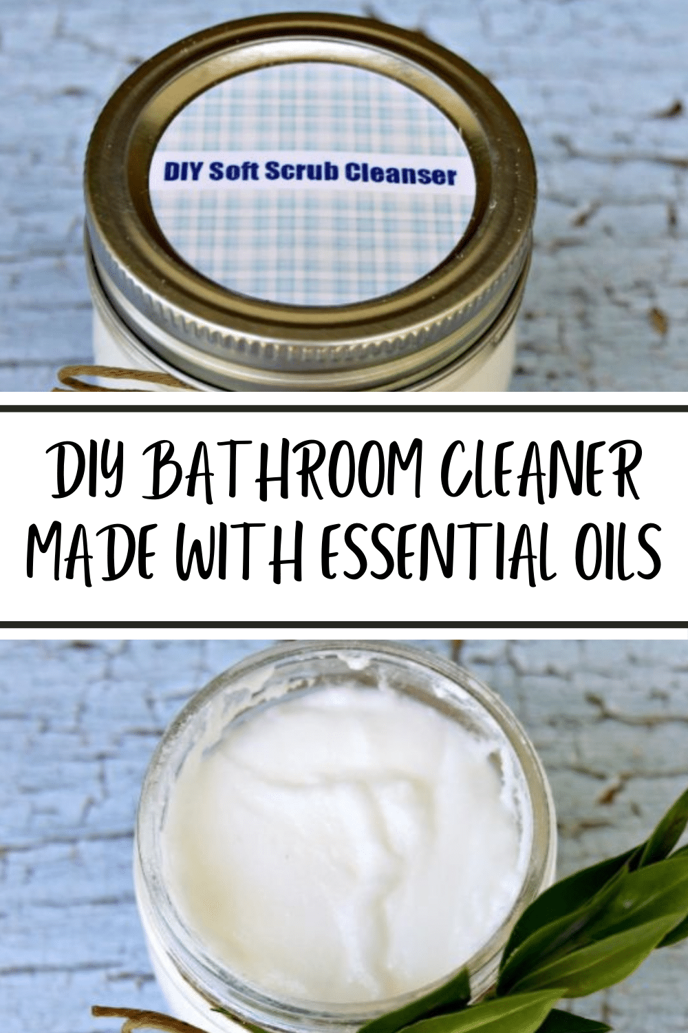 This DIY Bathroom Cleaner is so quick to make using baking soda and essential oils and can be used for cleaning the bathroom, kitchen and other rooms. #diy #homemadecleaners #essentialoilrecipes via @wondermomwannab