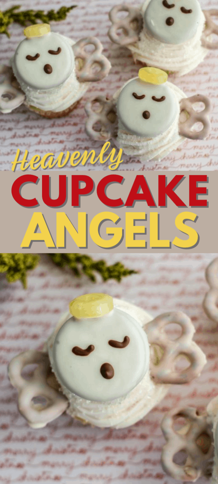 These heavenly cupcake angels only take a few simple ingredients to create and make a fun, but subtle addition to your dessert table. Ideal for any religious-based holiday or party. #clevercupcakes #funfood #angels #cupcakes via @wondermomwannab