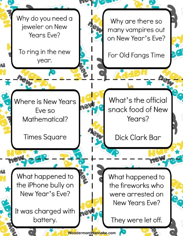 printable New Year Lunch Box Jokes for Kids