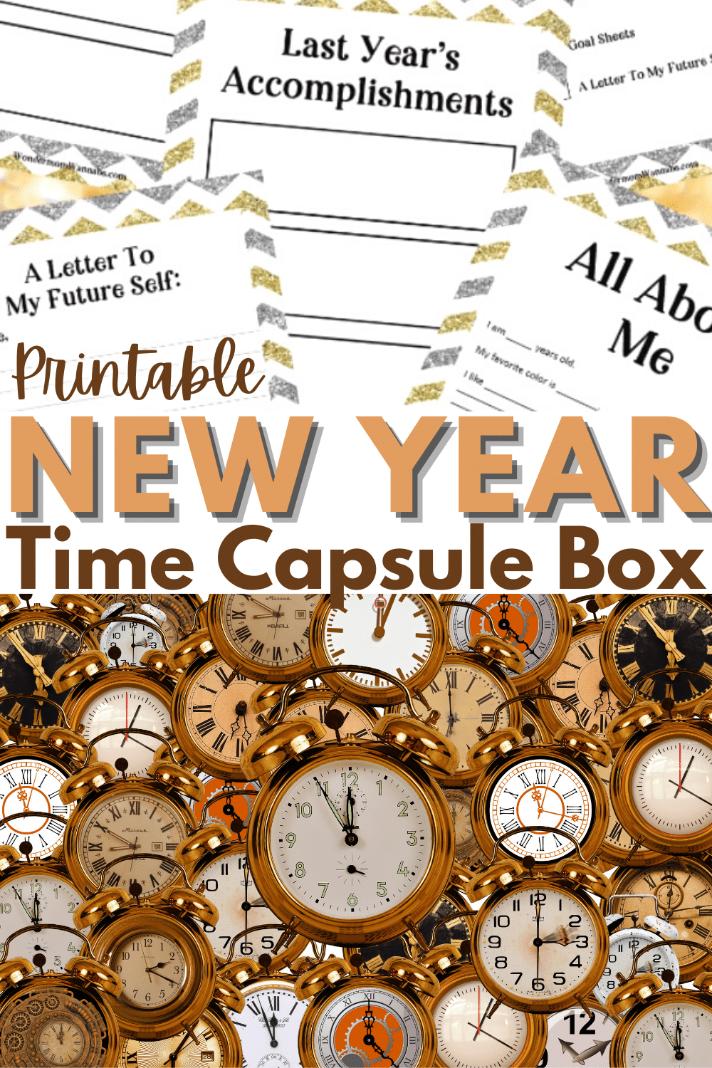 New Year Time Capsule Box with a text title reading new year time capsule box