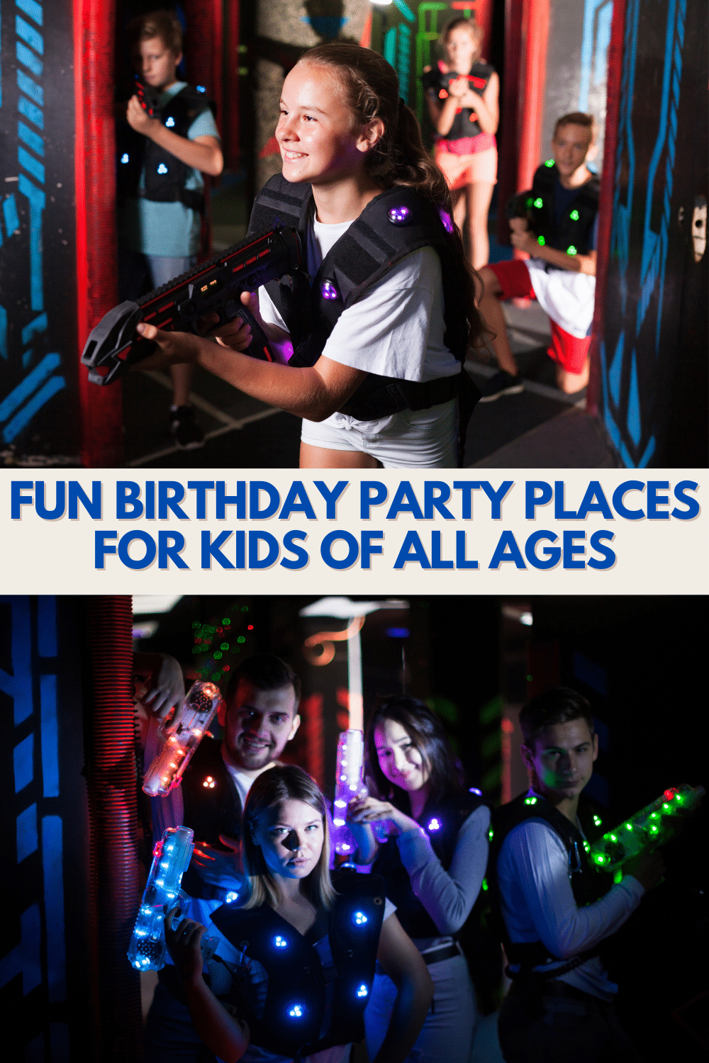 This is a great list of birthday party places for kids from toddlers through teens. These are fun, age-appropriate locations perfect for groups! #birthdayparty #birthdaypartyplaces #teens #toddlers via @wondermomwannab