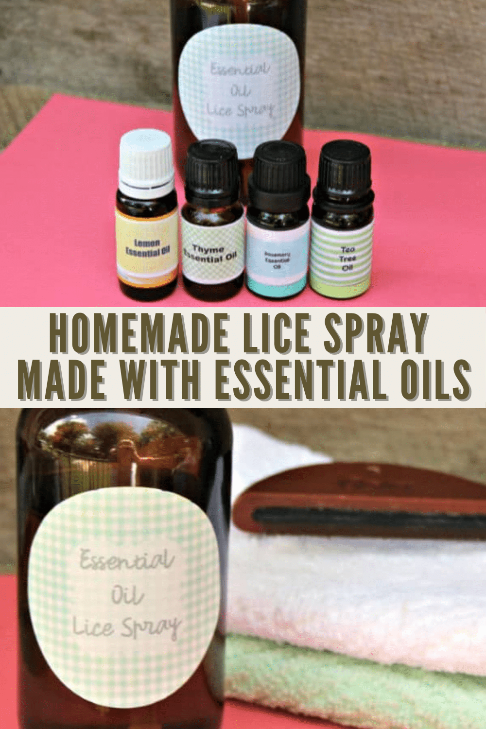 Homemade lice spray is easy to make and contains essential oils that may help prevent a head lice infestation. This is easy to use as a lice shampoo. #lice #essentialoilrecipes #homemadelicespray via @wondermomwannab