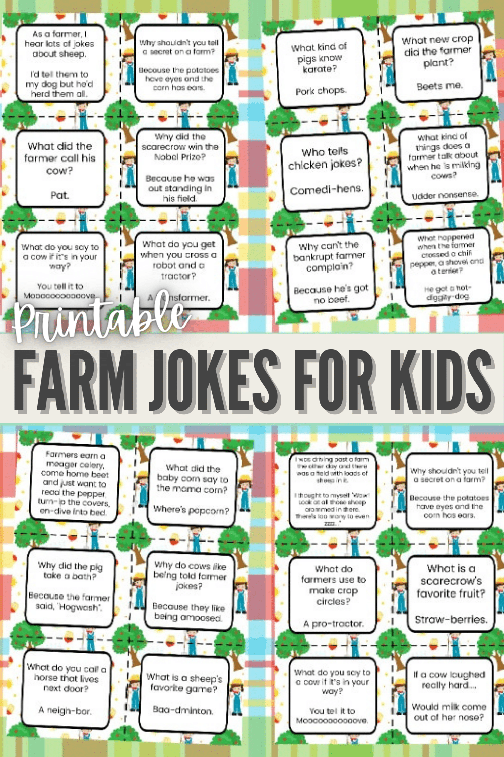 Printable farm jokes for kids are hilarious and perfect to put in school lunches or for your child to use for an at-home stand up comedy routine. #printables #jokesforkids #farming via @wondermomwannab