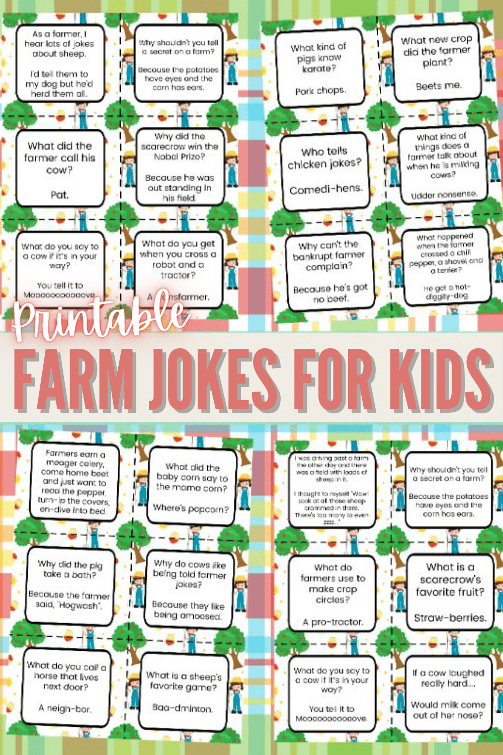 Printable farm jokes for kids are hilarious and perfect to put in school lunches or for your child to use for an at-home stand up comedy routine. #printables #jokesforkids #farming via @wondermomwannab