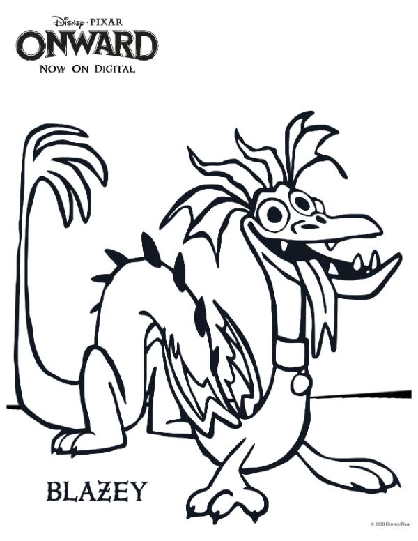 Blazey coloring page from the movie Onward