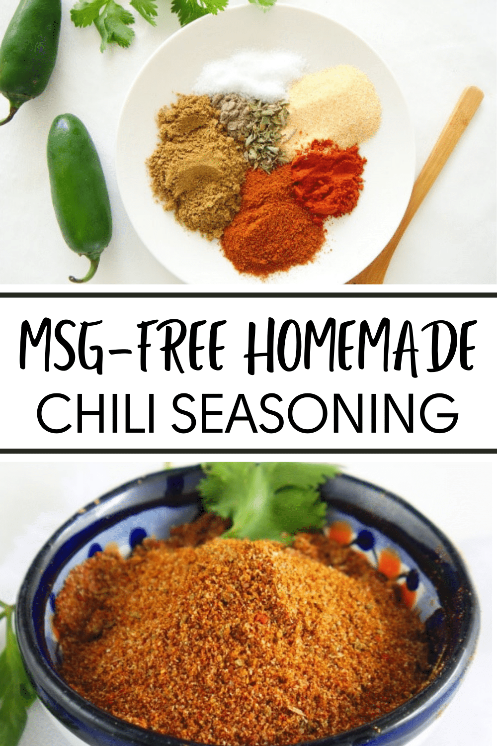 This Homemade Chili Seasoning is MSG-free and you can control how much salt you add to the mixture. A great seasoning mix for many different recipes. #chili #seasoningmix #homemadeseasoningmixes via @wondermomwannab