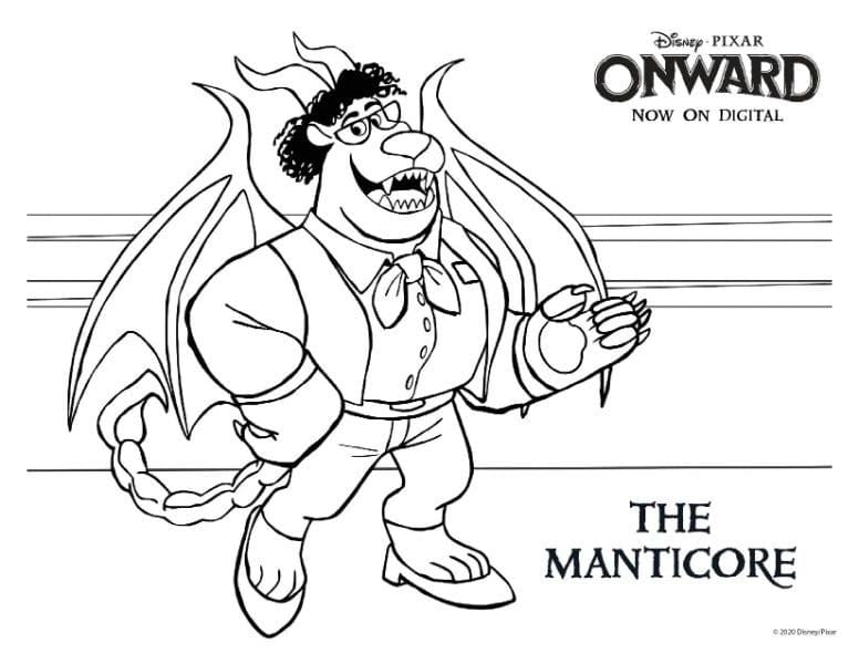 The Manticore coloring page from the movie Onward