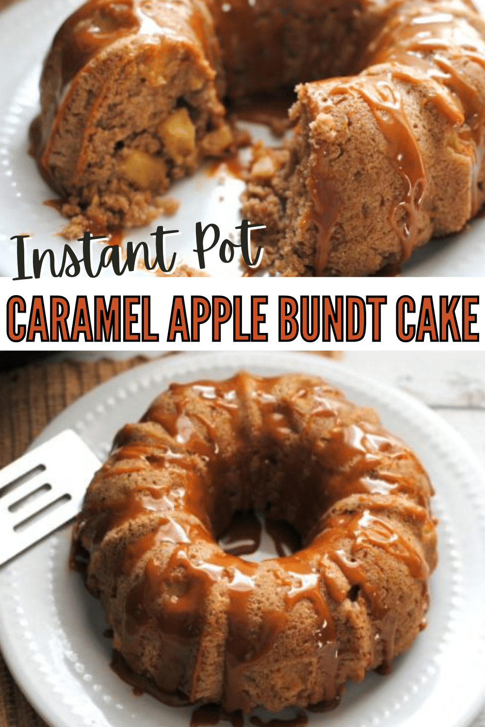 Use your Instant Pot to make this moist, delicious Caramel Apple Bundt Cake. No need to heat up the kitchen by running the oven for an hour! #instantpot #pressurecooker #caramelapple #cake via @wondermomwannab