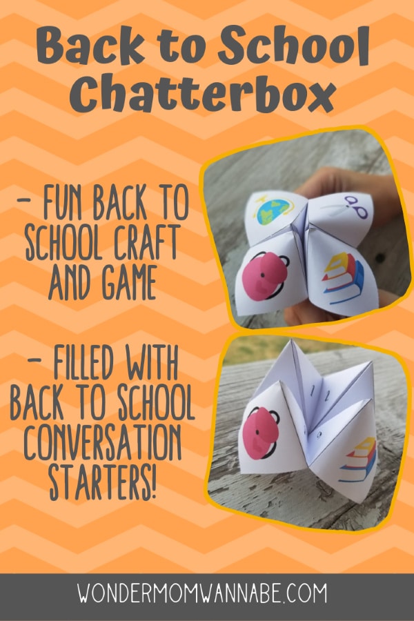A printable back to school chatterbox game is a fun way to start the school year. This game is a great conversation starter to get kids talking. #printables #backtoschool #chatterboxgame via @wondermomwannab