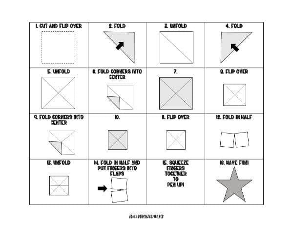 printable directions on how to make the chatterbox game