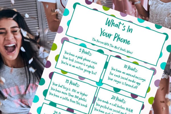 what's in your phone game printable