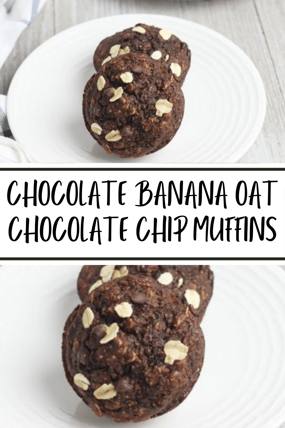 These Chocolate Banana Oat Chocolate Chip Muffins are packed with filling and healthy ingredients. Perfect for breakfast or snack time. #muffins #breakfast #myWW via @wondermomwannab