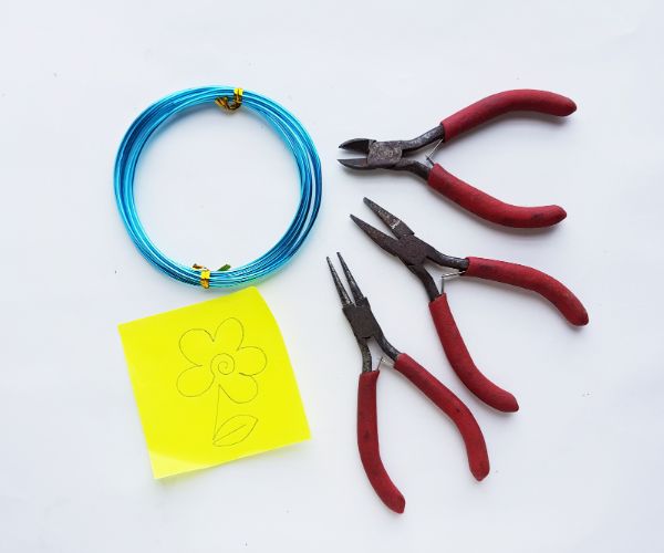 supplies for a wire bookmark