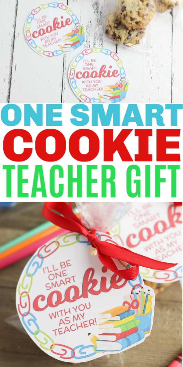 Giving a One Smart Cookie Teacher Gift is the perfect way to start off your child's school year. Grab a printable gift tag and attach it to some cookies. #printables #teachergifts #gifttags via @wondermomwannab