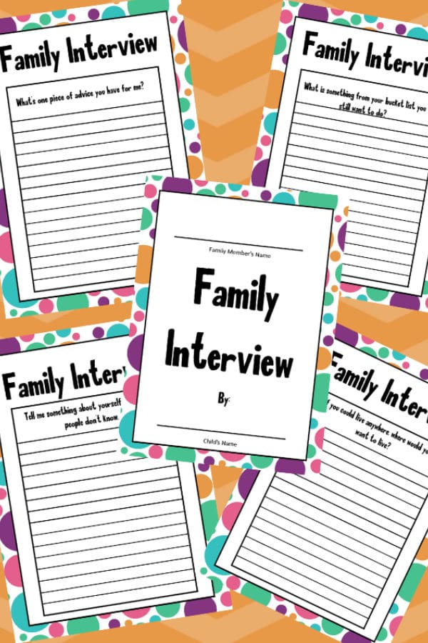 printable family interview pack