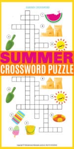 Printable Summer Crossword Puzzle for Kids