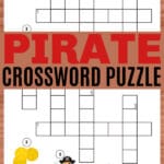 printable pirates crossword puzzle for kids