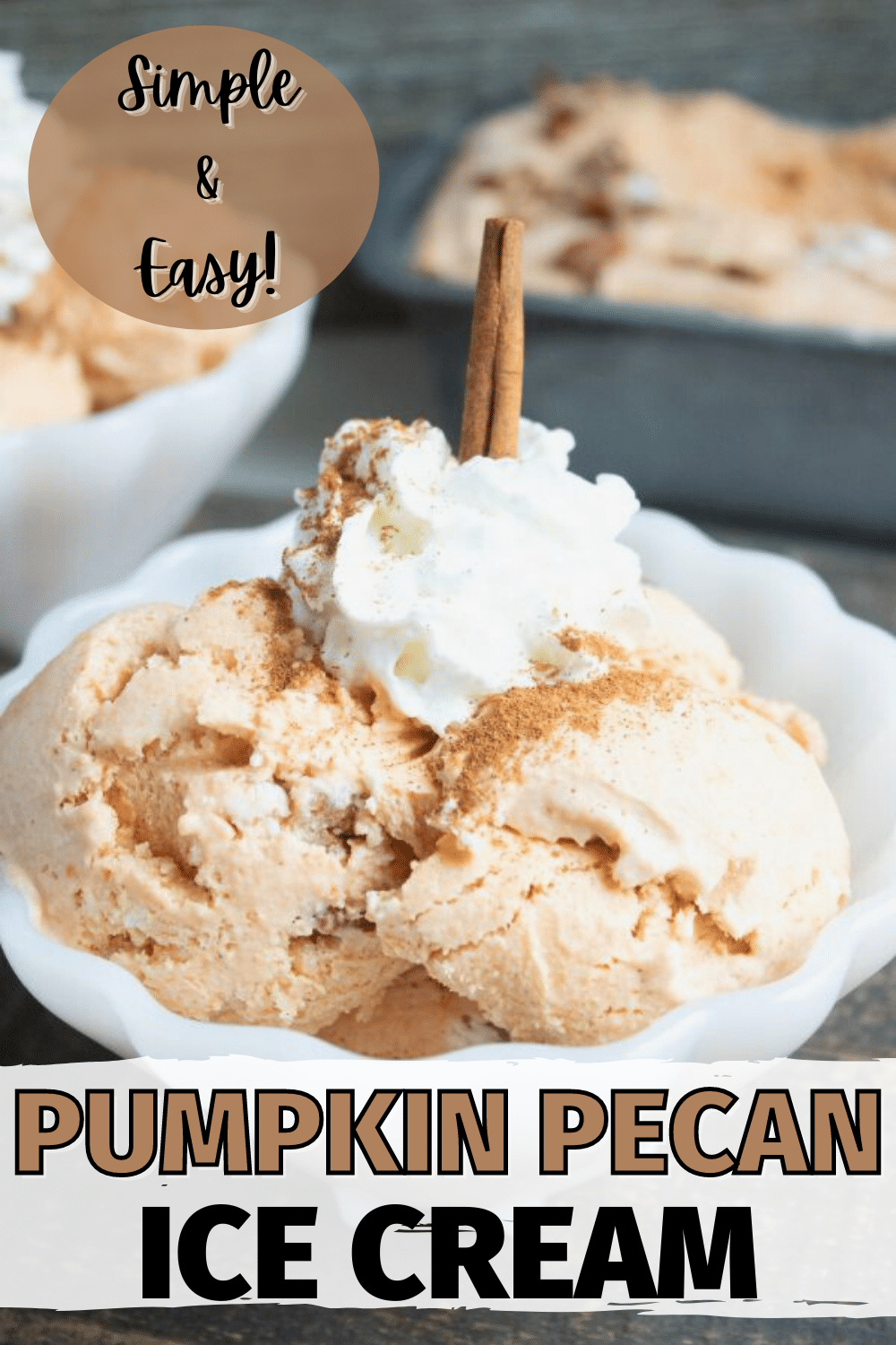 Homemade pumpkin pecan ice cream is delicious, creamy and full of fall flavors. This is a no churn ice cream recipe made with sweetened condensed milk. #pumpkin #icecream #nochurnicecream via @wondermomwannab