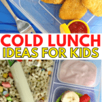 a collage of lunches with title text reading Cold Lunch Ideas for Kids