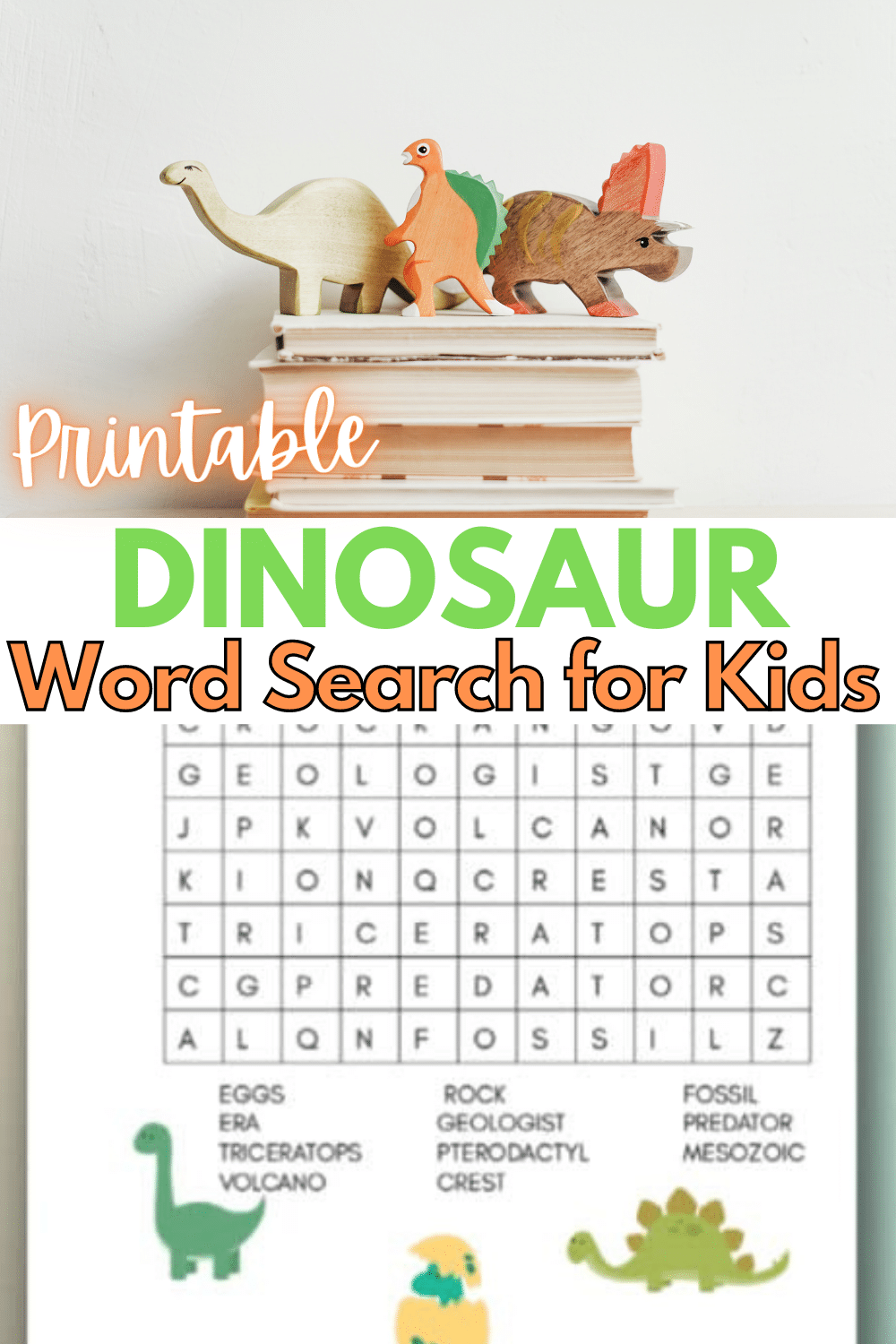 This free printable dinosaur word search for kids is fun and perfect for those dinosaur-obsessed kids. A great educational activity that is all about dinos. #dinosaurs #wordsearch #printables via @wondermomwannab