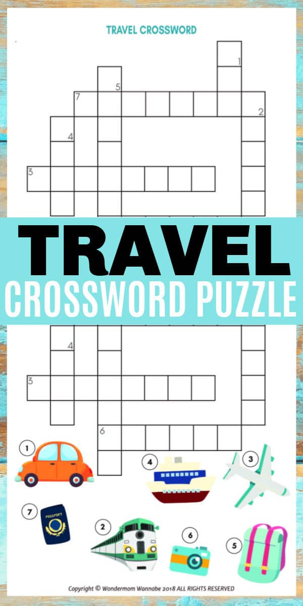 travel crossword puzzle for kids