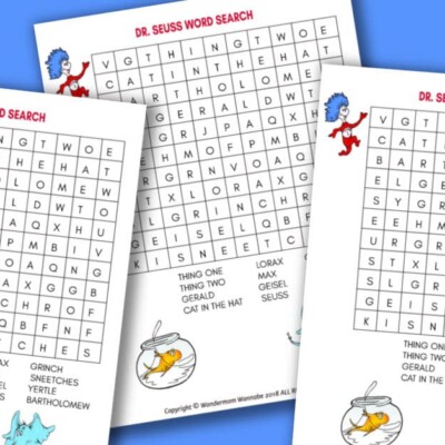 Dr. Seuss Word Search for Kids