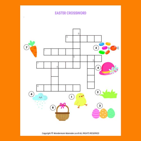 Easter Crossword Puzzle for Kids - Wondermom Wannabe