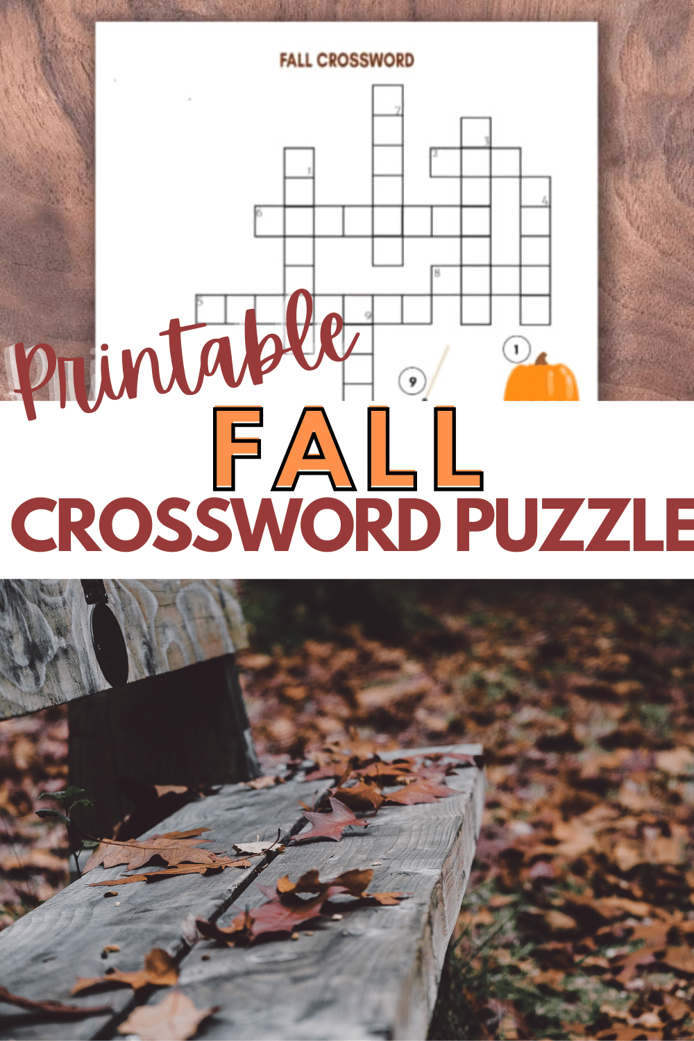 This printable fall crossword puzzle for kids is a fun educational activity that children in elementary school will enjoy. #fall #crosswordpuzzle #printables via @wondermomwannab