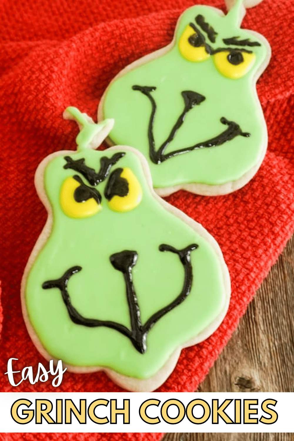Do you love cookies, Christmas, and the Grinch? Come see how all three of these are brought together in this easy Grinch Cookies recipe. #grinch #christmas #cookierecipe via @wondermomwannab