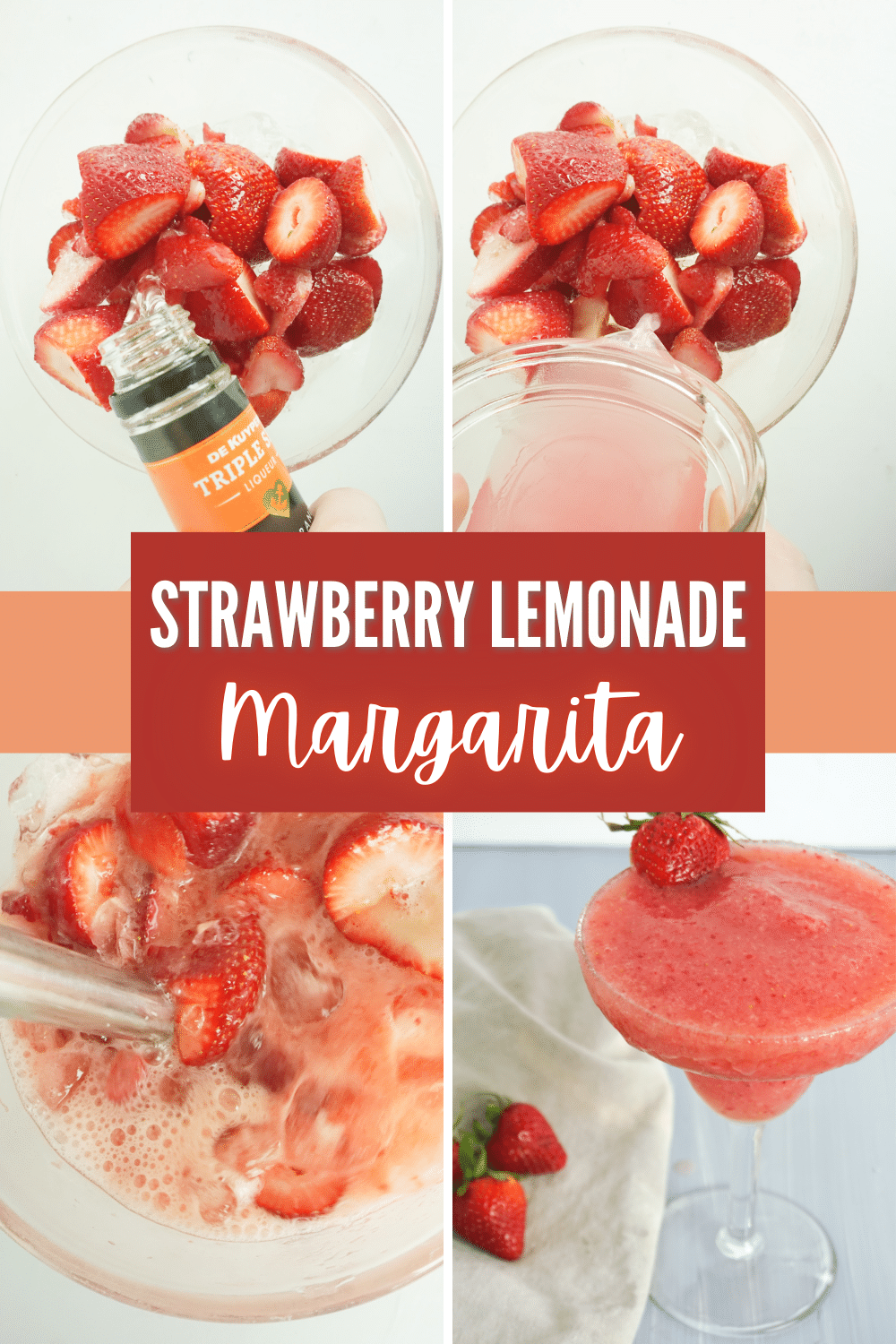 This Strawberry Lemonade Margarita is a refreshing and delicious twist on the classic margarita. It will tantalize your taste buds. #lemonademargarita #strawberrylemonademargarita #margaritas #margaritarecipes #pinklemonademargarita via @wondermomwannab