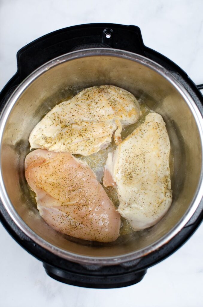 Chicken breasts in an instant pot.