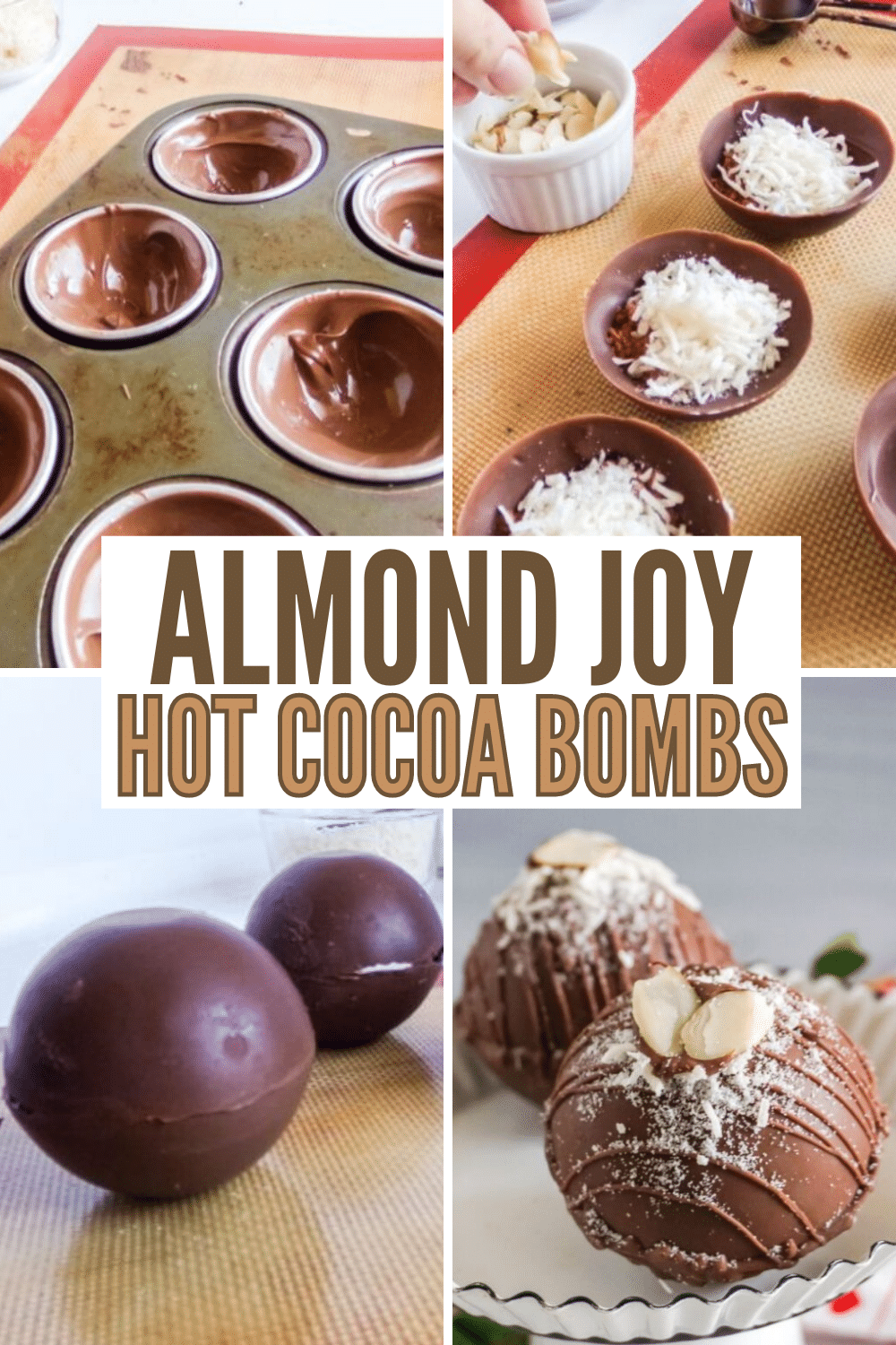 These Almond Joy Hot Cocoa Bombs will make you leave those candy bars at the store and make this instead. Taste just the same! #almondjoy #hotcocoabombs #hotcocoa #recipe via @wondermomwannab