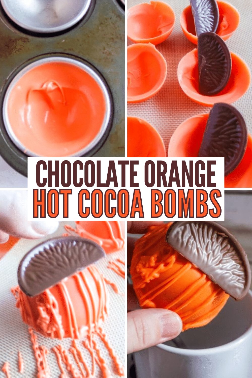 These Chocolate Orange Hot Cocoa Bombs are how the holidays are supposed to taste! Sweet and full of flavor! #hotcocoabombs #hotcocoa #chocolateorange #holidays via @wondermomwannab