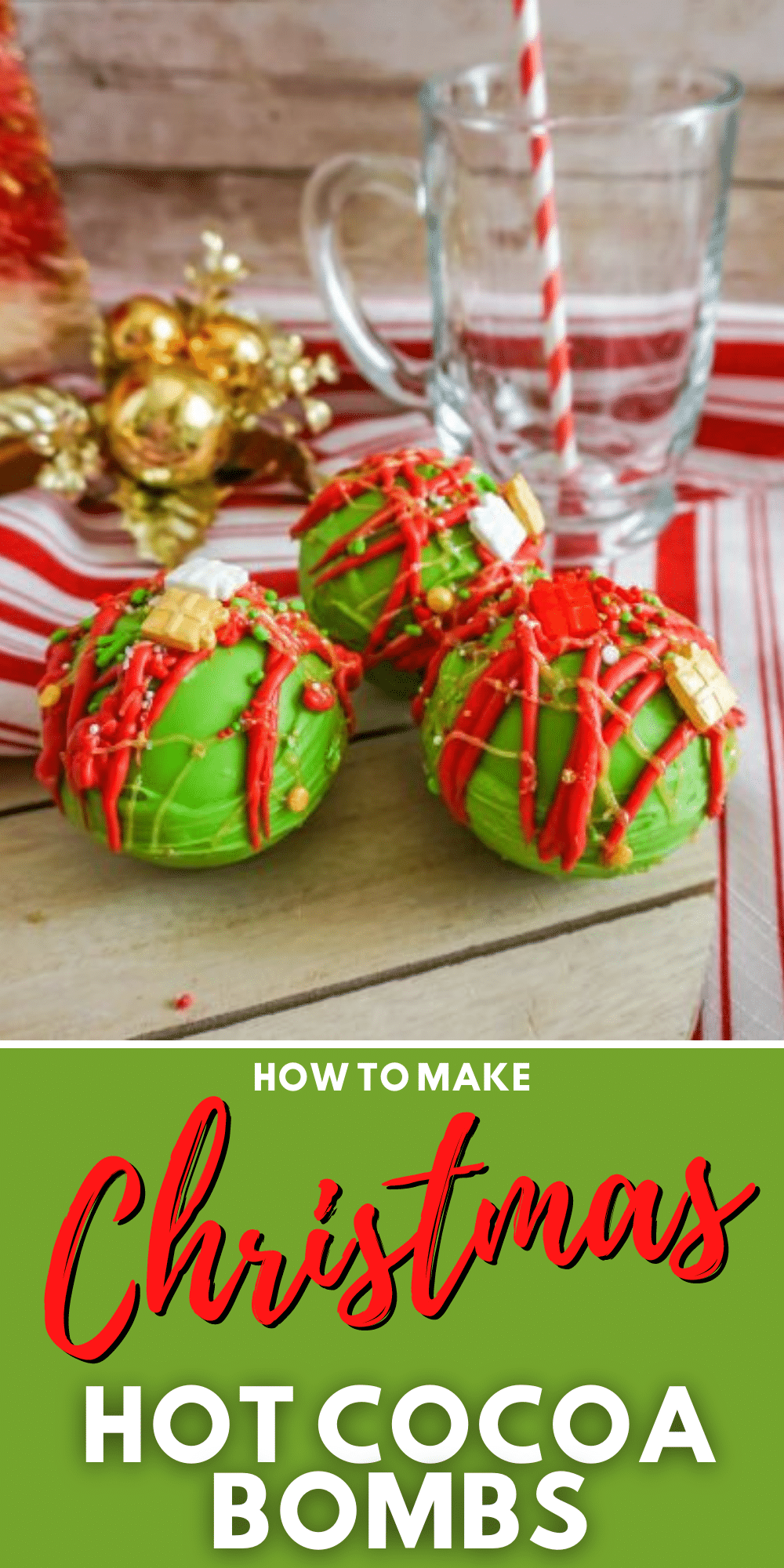 With just 6 simple ingredients needed, you're going to love the ease and flavor of these Christmas Hot Cocoa Bombs! #hotcocoa #hotcocoabombs #hotchocolate #christmas via @wondermomwannab