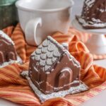 Gingerbread House Hot Cocoa Bombs close up