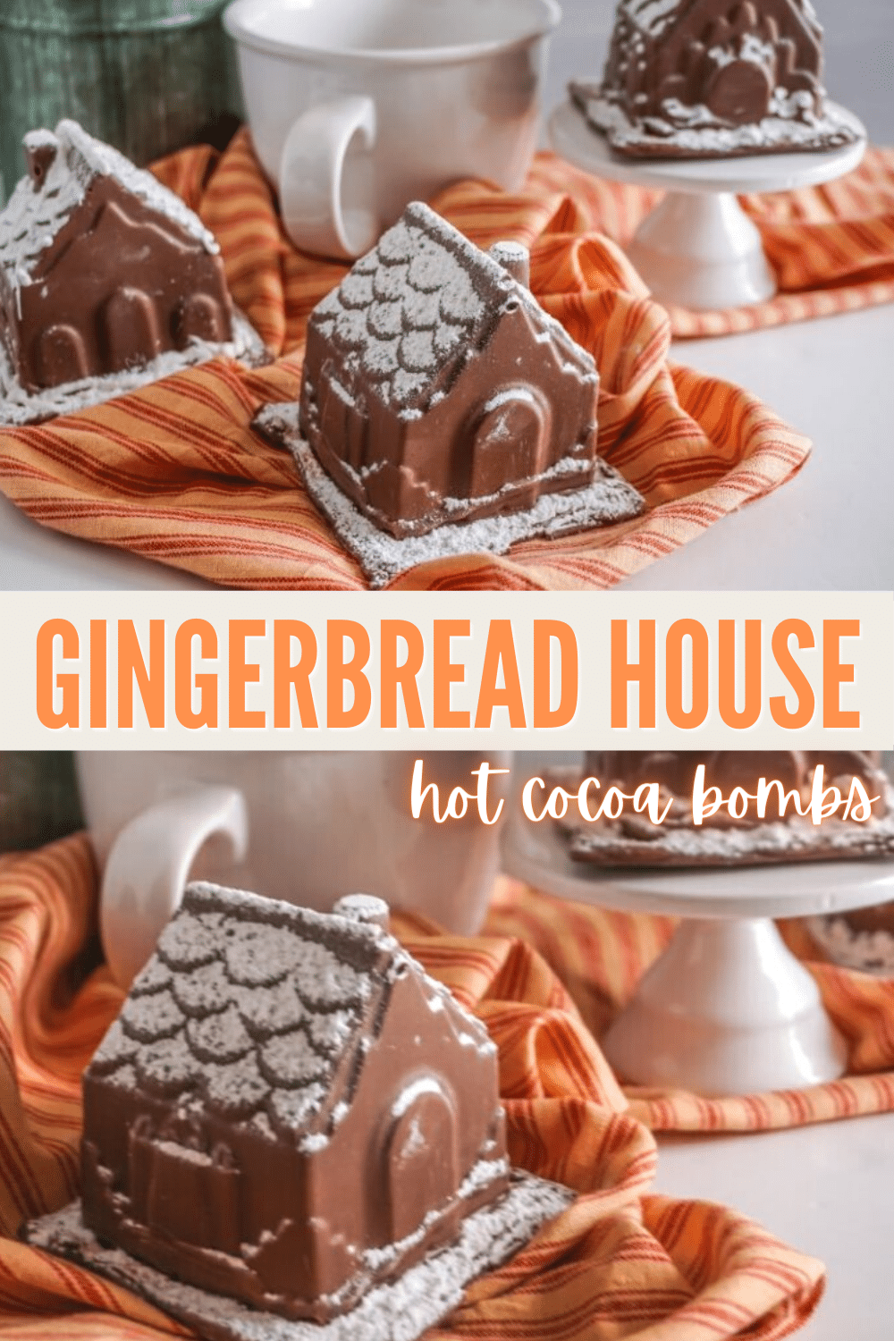 These Gingerbread House Hot Cocoa Bombs are unlike any cocoa bomb you're ever seen! So simple and delicious! #hotcocoabombs #hotcocoa #gingerbreadhouse #christmas via @wondermomwannab