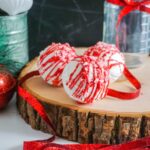 Peppermint Hot Cocoa Bombs on serving tray