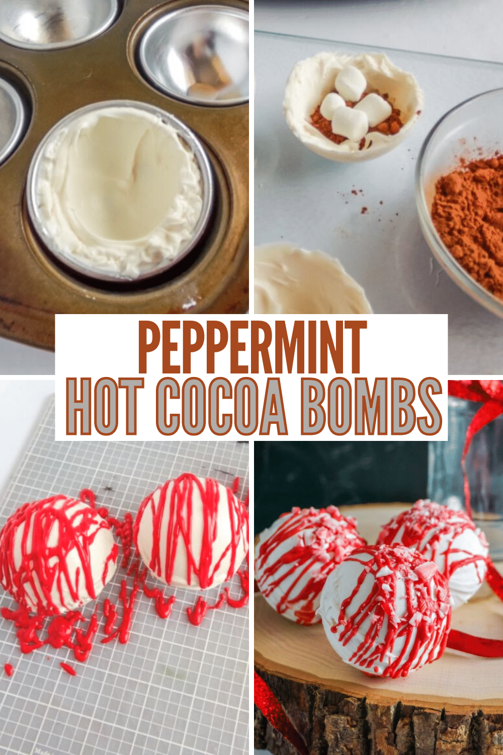 Peppermint Hot Cocoa Bombs are full of minty goodness! So much mint flavor in your cup of hot cocoa! Great for winter! #hotcocoabombs #hotcocoa #winter #peppermint via @wondermomwannab