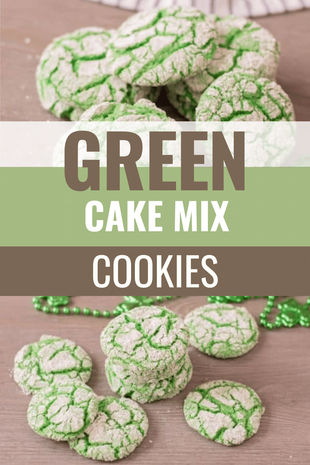 These Green Cake Mix Cookies make a festive addition to celebrations like Dr. Seuss Day, St. Patrick's Day and Christmas. The best part is you can keep the ingredients on hand so you can whip them up easily. #greencookies #drseuss #stpatricksday #christmas via @wondermomwannab