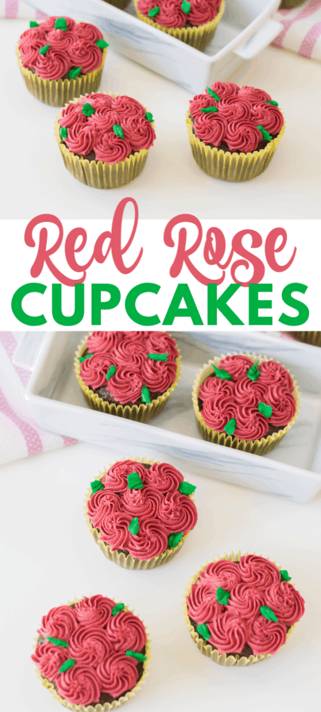 Red Rose Cupcakes are wonderful to serve for Valentine's Day or really anytime romance is the theme. They're also a nice treat for chocolate lovers who also happen to love roses. #cupcakes #rose #valentinesday #romance via @wondermomwannab