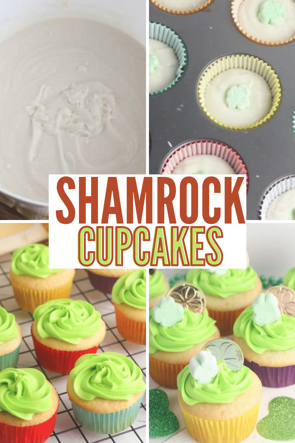 These Easy Shamrock Cupcakes are sure to satisfy the most mischievous of leprechauns. Anyone who gets to enjoy one will certainly feel lucky! #stpatricksday #shamrock #cupcakes via @wondermomwannab