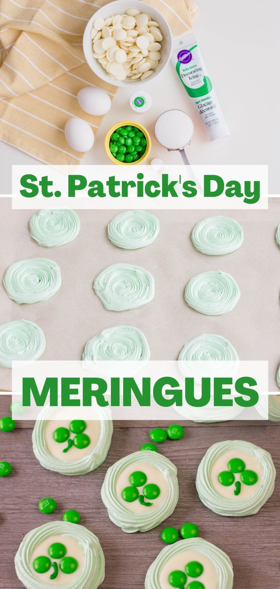 These St. Patrick’s Day Meringue Cookies are the perfect, light and airy goodies to help you celebrate this year. #stpatricksday #meringue #cookies via @wondermomwannab