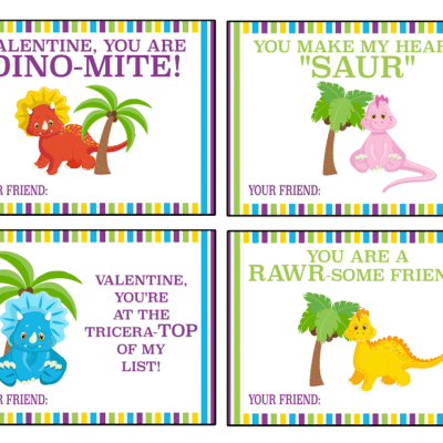 Free Printable Dinosaur Valentine Cards