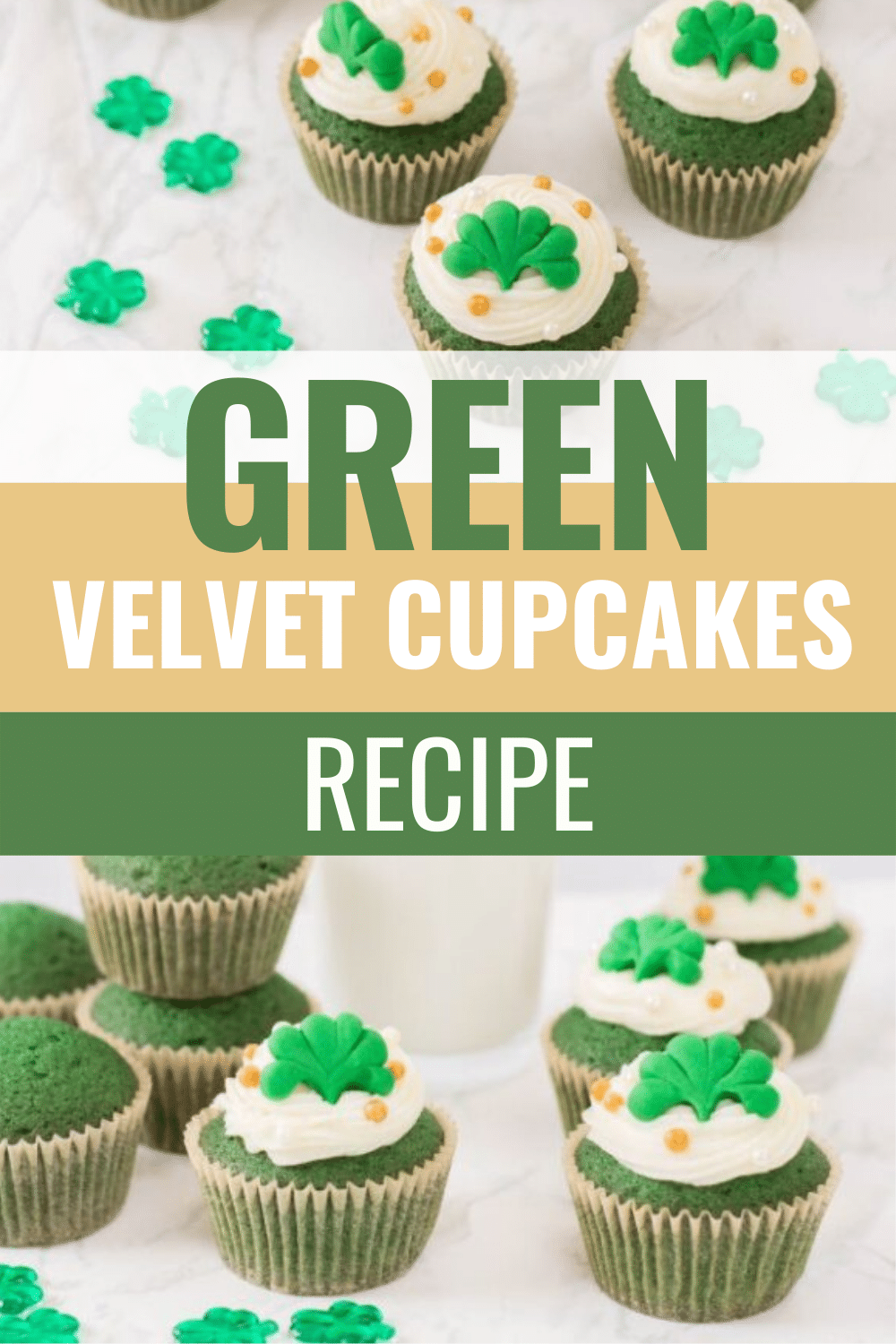 This Homemade Green Velvet Cupcakes Recipe is about to make all your cupcake dreams come true. Such a fun way to celebrate St. Patrick's Day! #stpatricksday #cupcakes #greenvelvet #recipe via @wondermomwannab