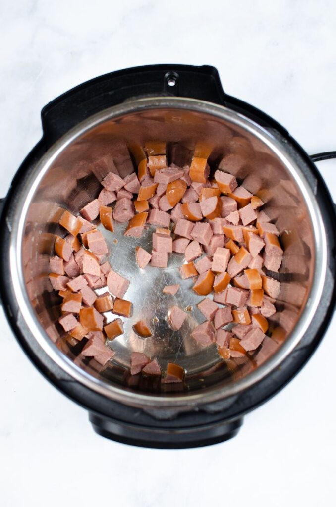 sausage cooking in an instant pot