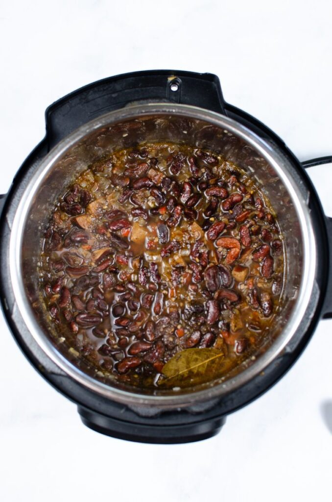 beans cooking in an instant pot