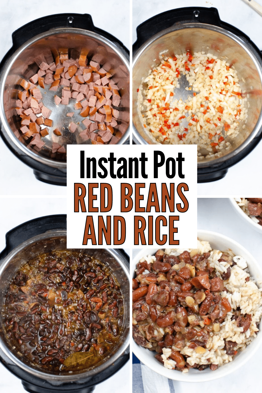 If you want an inexpensive healthy meal, you should try Instant Pot Red Beans and Rice. It's full of protein, fiber, vitamins & antioxidants. #instantpot #pressurecooker #redbeansandrice #healthyeating via @wondermomwannab