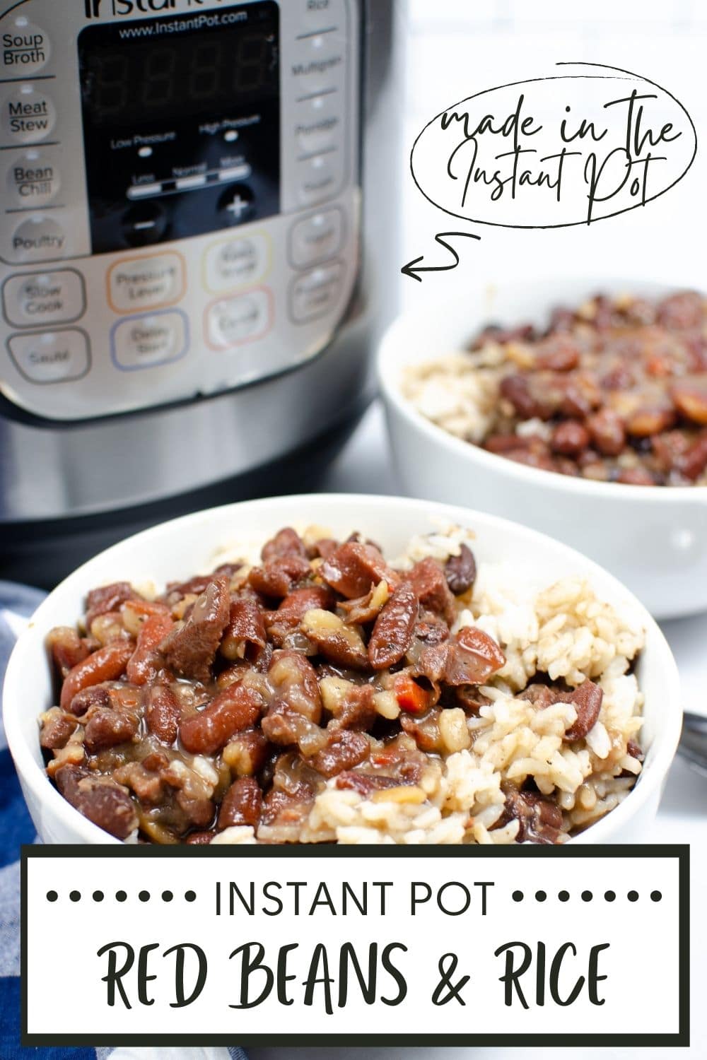 If you want an inexpensive healthy meal, you should try Instant Pot Red Beans and Rice. It's full of protein, fiber, vitamins & antioxidants. #instantpot #pressurecooker #redbeansandrice #healthyeating via @wondermomwannab