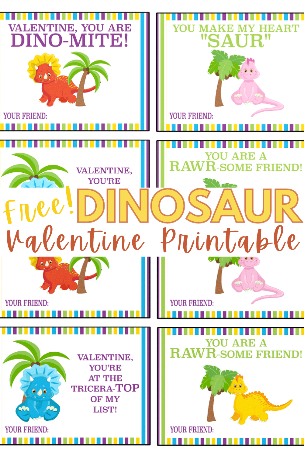 Who doesn't love dinosaur puns?! Give the kids a laugh with these Free Printable Dinosaur Valentine Cards, perfect for Valentine's Day! #valentinesday #valentinecards #dinosaur #puns #freeprintable via @wondermomwannab